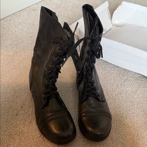 Steve Madden Black Combat Boots